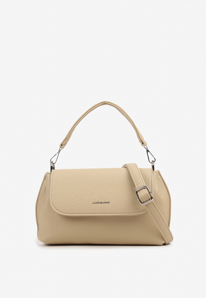 Biała Torebka Listonoszka z Klapą i Regulowanym Paskiem Nilmesse