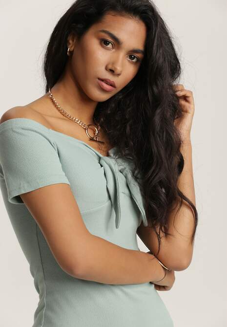 Miętowa Sukienka Aquita