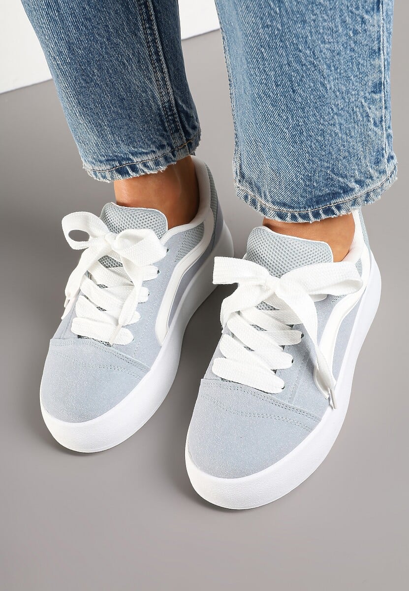 Jasnoniebieskie Sneakersy Kultowe Tenisówki na Grubej Podeszwie Nurisora