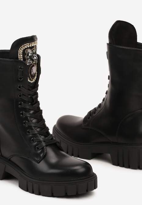 Czarne Botki Workery Liatin