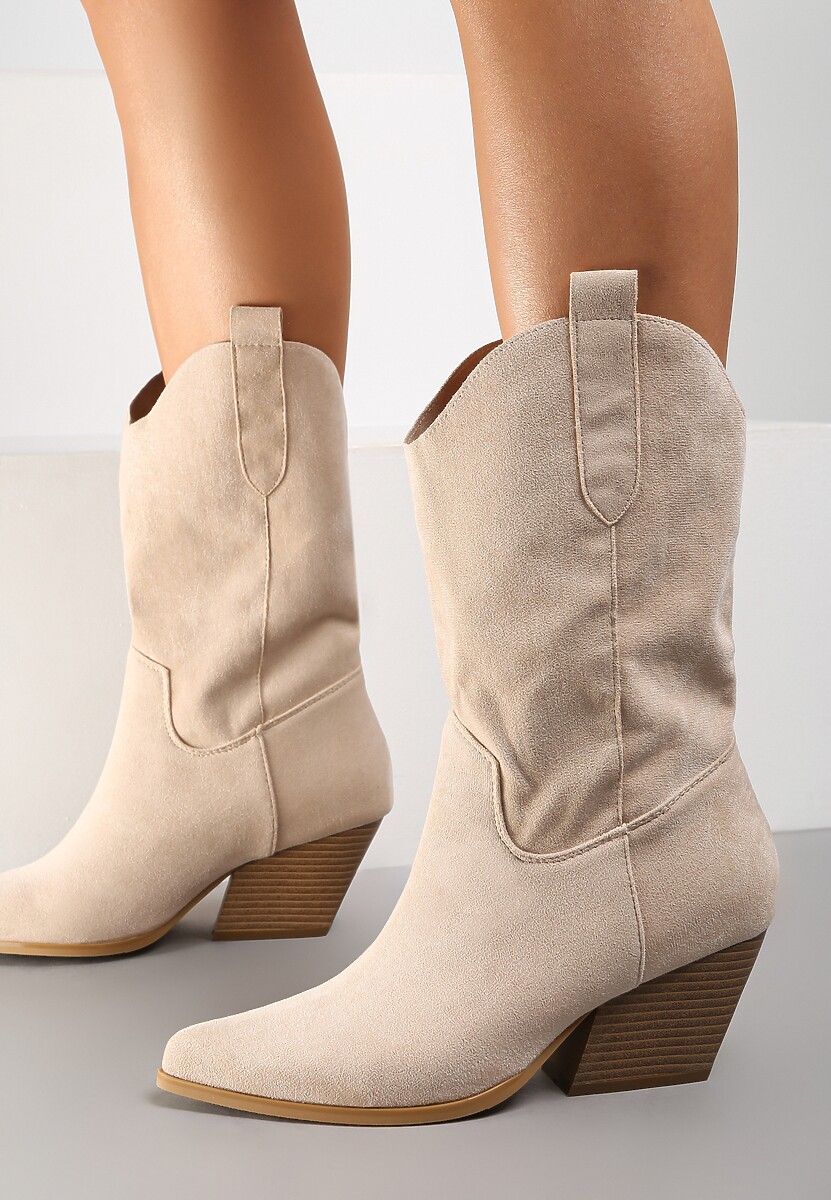 Beżowe Botki Achica