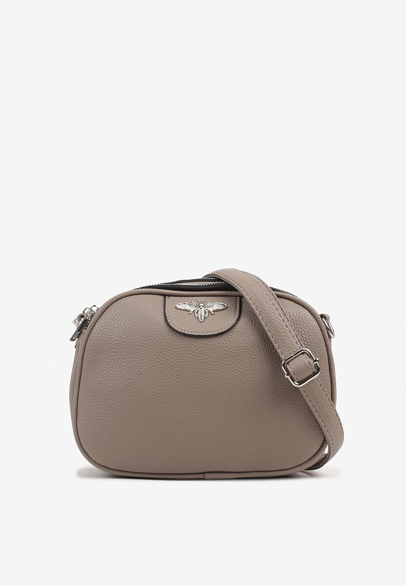 Brązowa Torebka Ozdobiona Metaliczną Aplikacją Nanowena