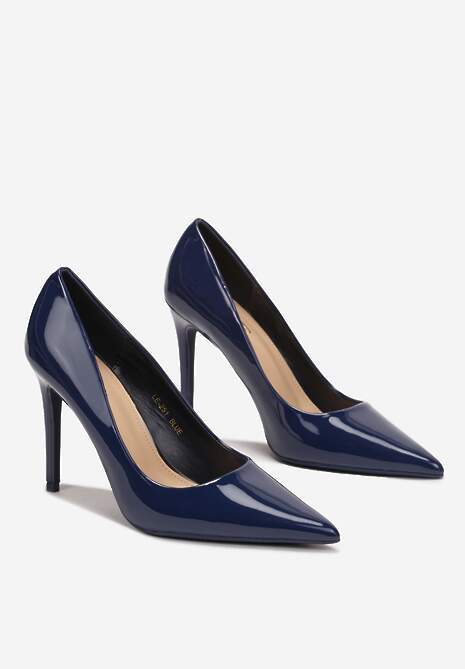 Granatowe Klasyczne Szpilki ze Szpiczastym Noskiem Rtivime