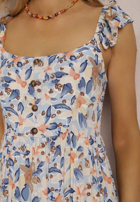 Biało-Niebieska Sukienka Agarynome