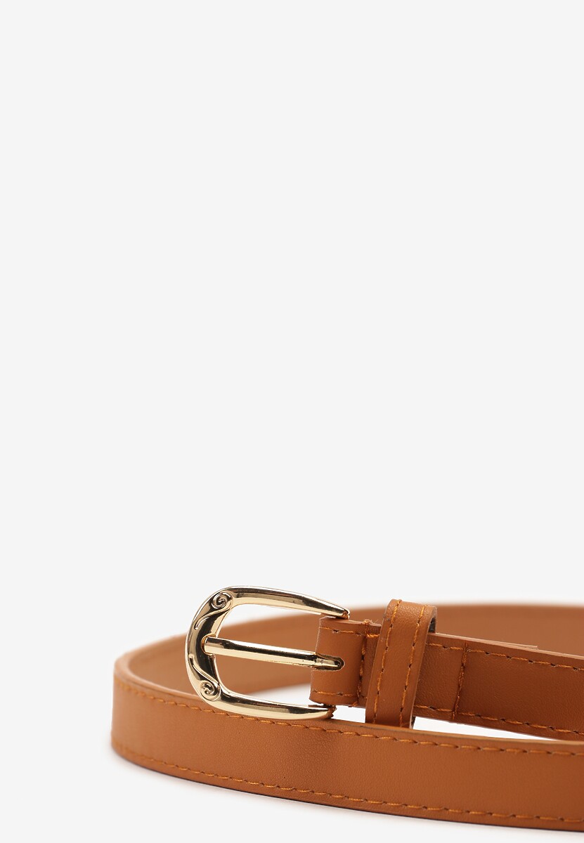 Jasnobrązowy Klasyczny Wąski Pasek z Klamrą Revandrine