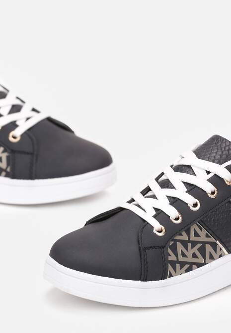 Granatowe Sneakersy z Printem Casica