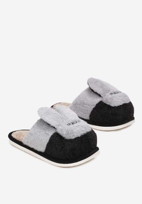 Czarne Kapcie z Uszami Królika Zarmo