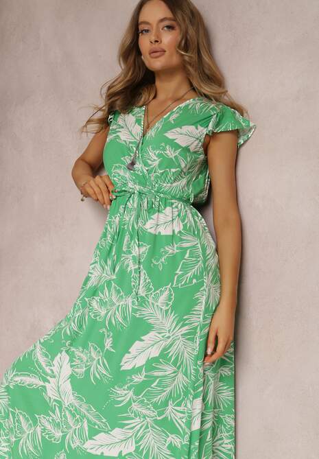 Zielona Sukienka z Paskiem Panovera