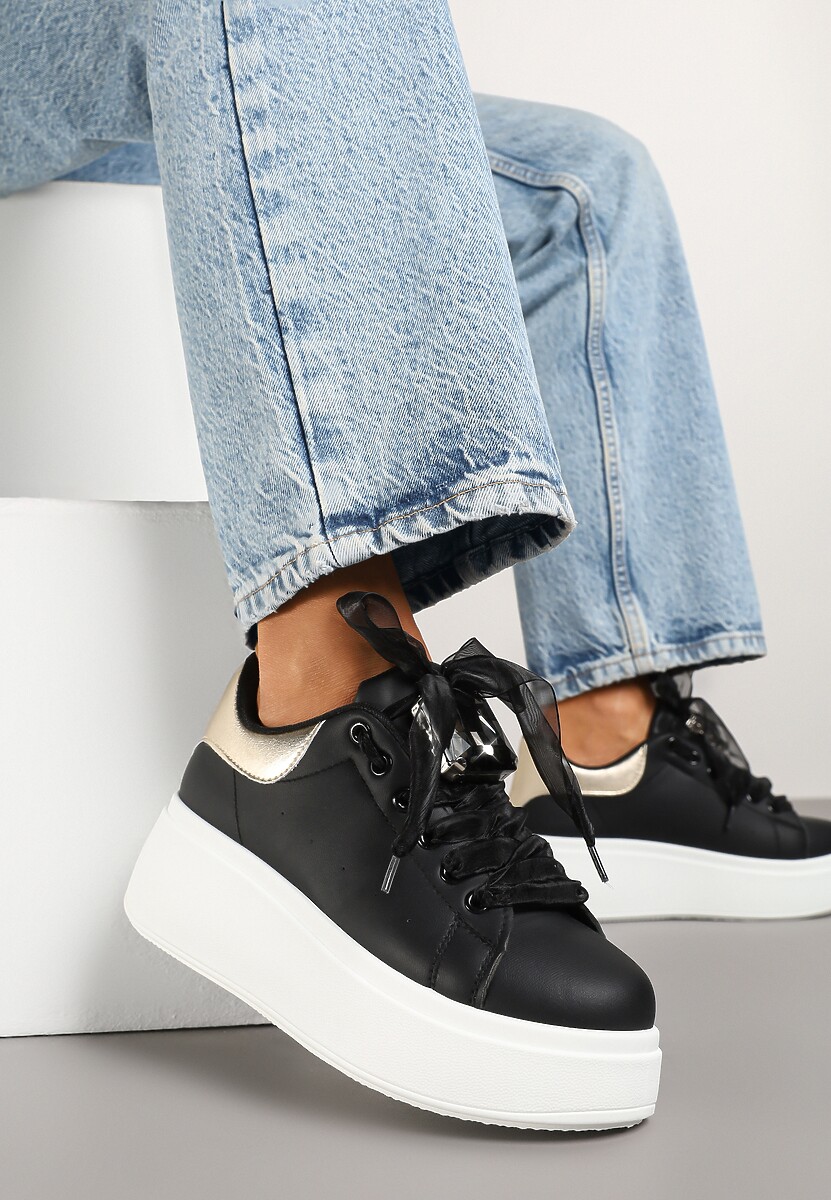 Biało-Srebrne Sneakersy z Cyrkoniami Vivioriana