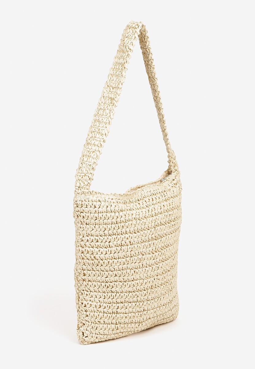 Beżowa Torebka o Okrągłym Kształcie Ozdobiona Frędzlami Odisse