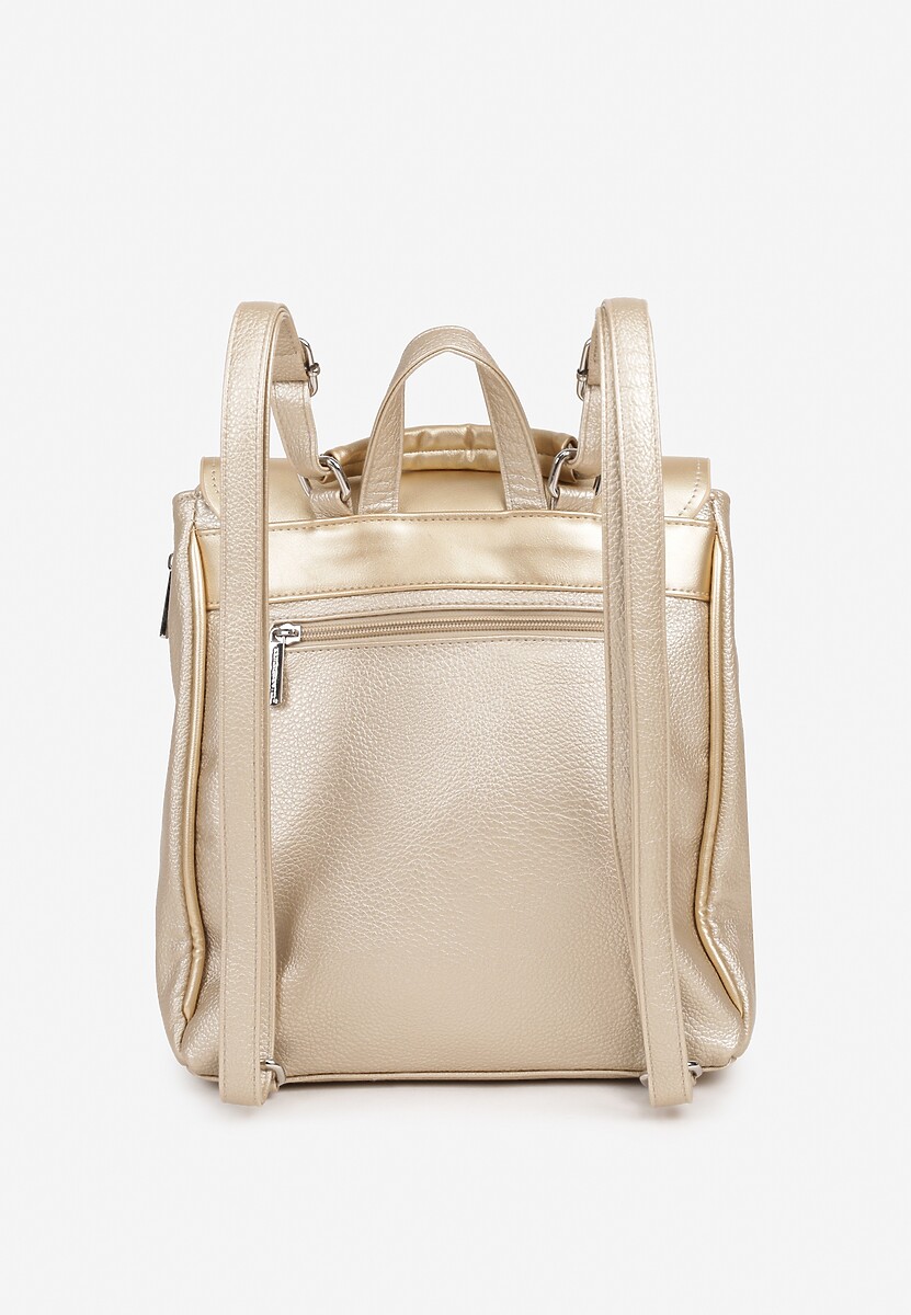 Złoty Plecak Basic z Ozdobnym Frędzlem Vikelin