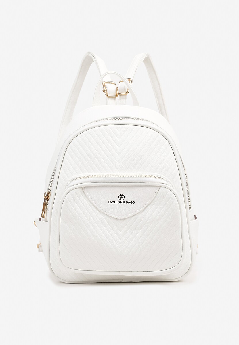 Biały Plecak Ozdobiony Delikatnym Tłoczeniem Arseki