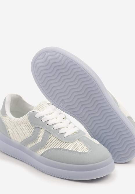 Niebieskie Sneakersy Tenisówki Ozdobione Paskami Falovinia