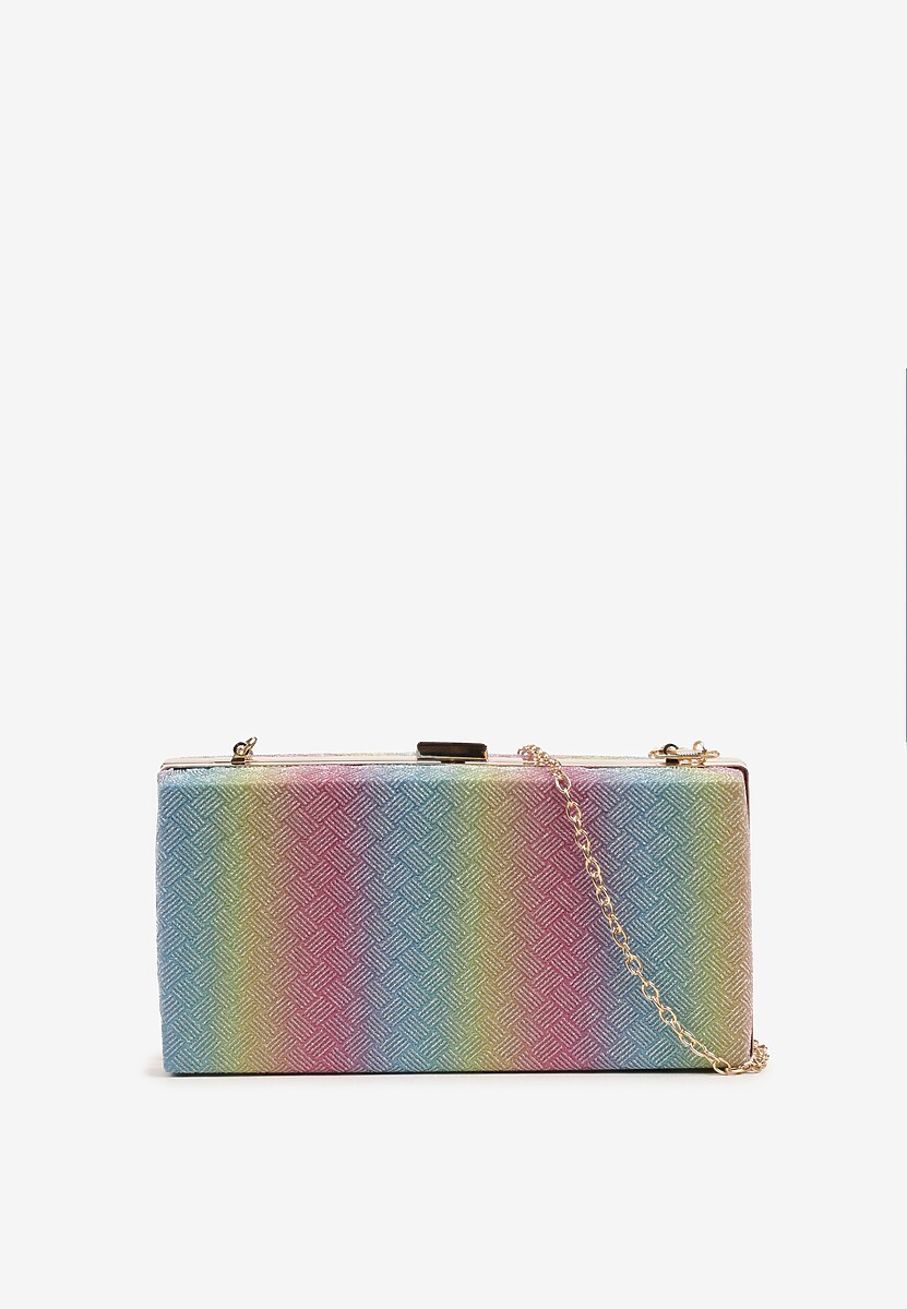 Wielokolorowa Torebka Kopertówka z Tłoczeniem i Brokatem Talavesa