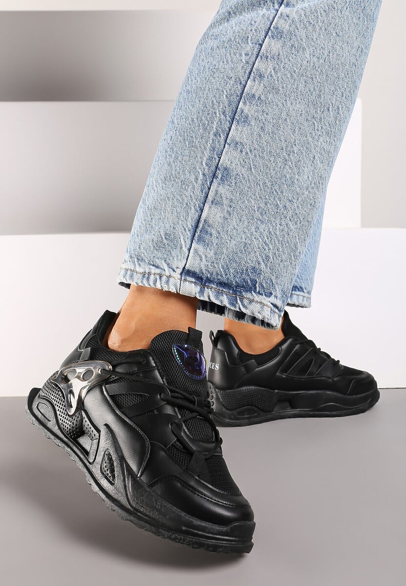 Czarne Sneakersy Atel