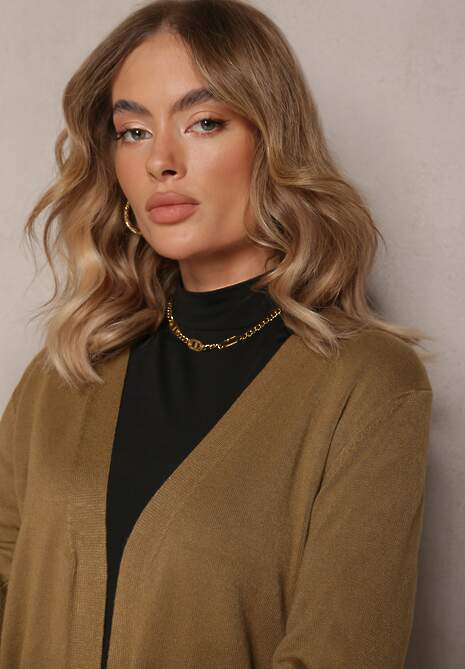 Zielony Luźny Kardigan Niezapinany Susannas