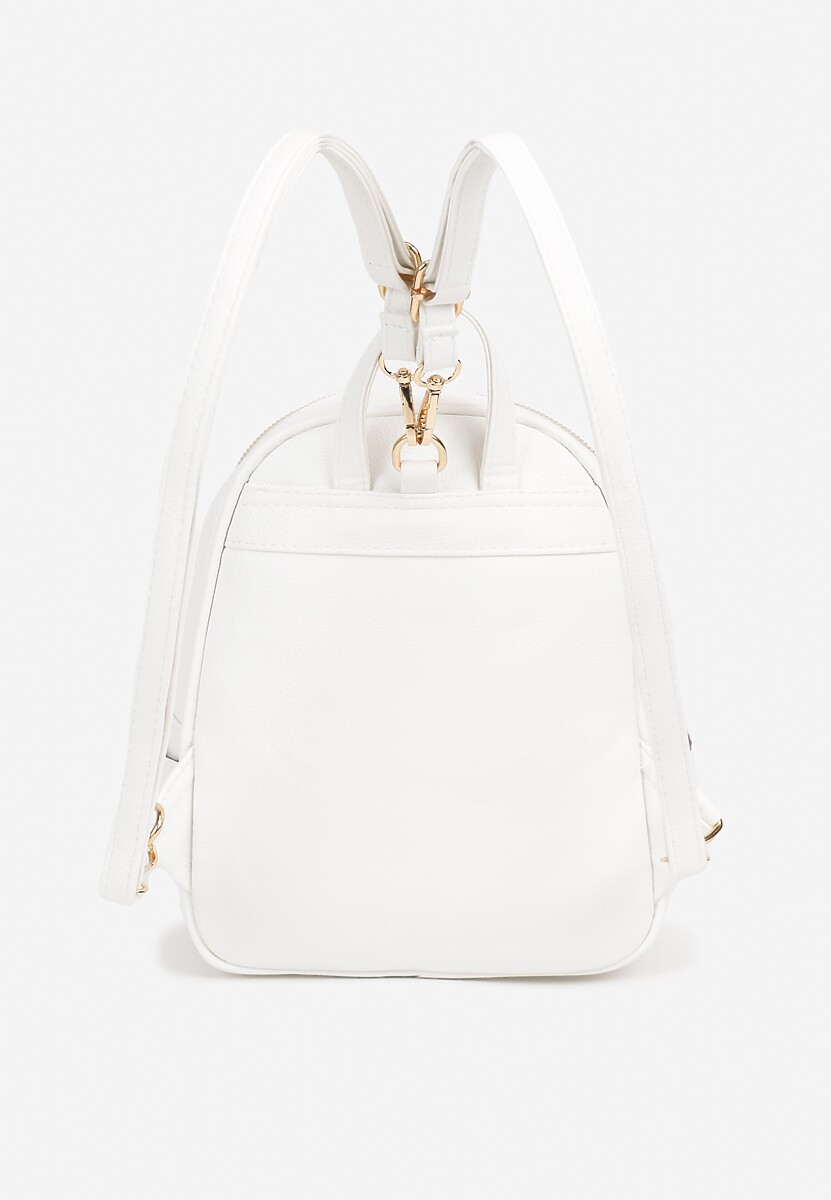 Biały Plecak Ozdobiony Delikatnym Tłoczeniem Arseki