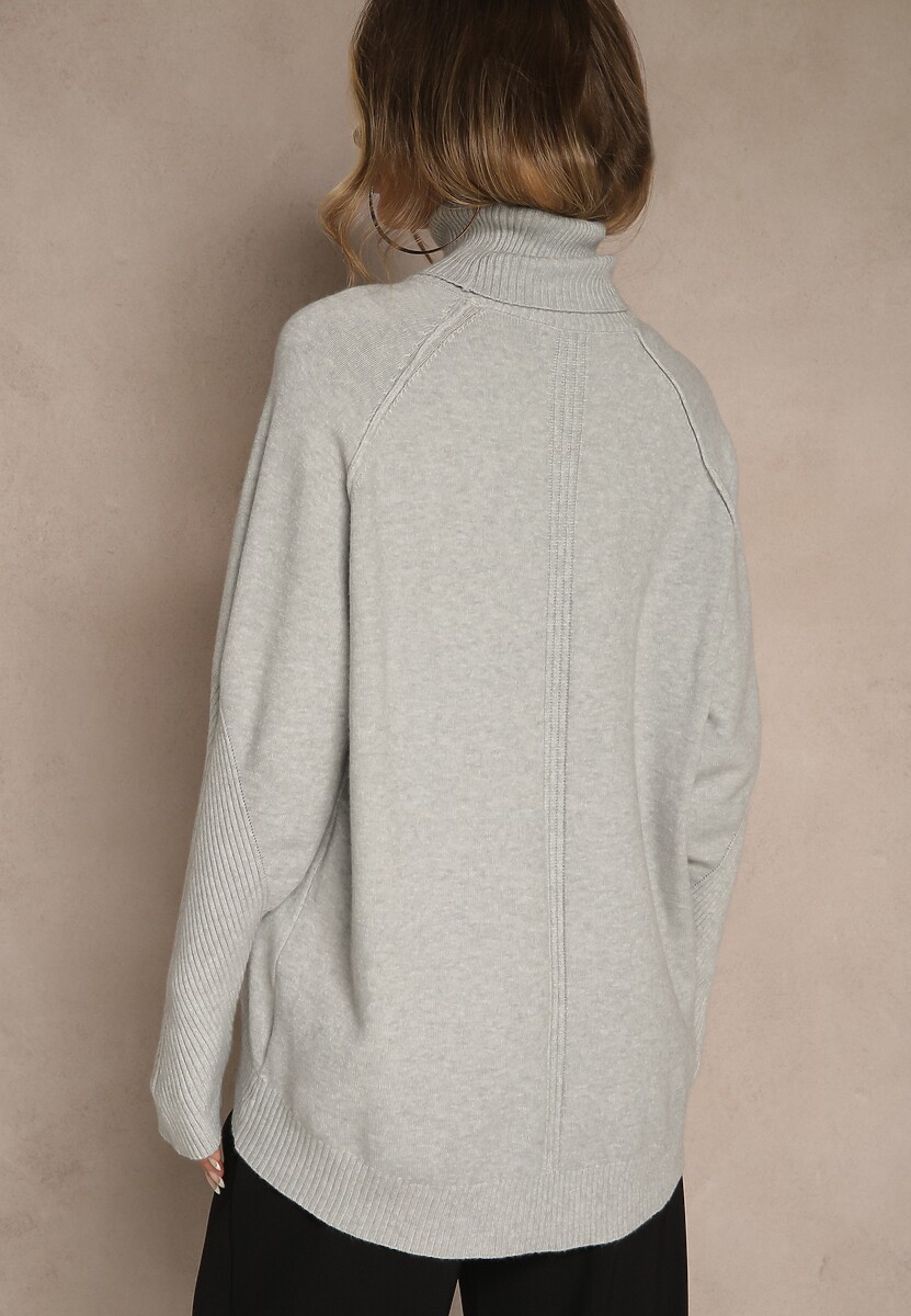 Szary Golf z Domieszką Kaszmiru o Prostym Kroju Zoirsova