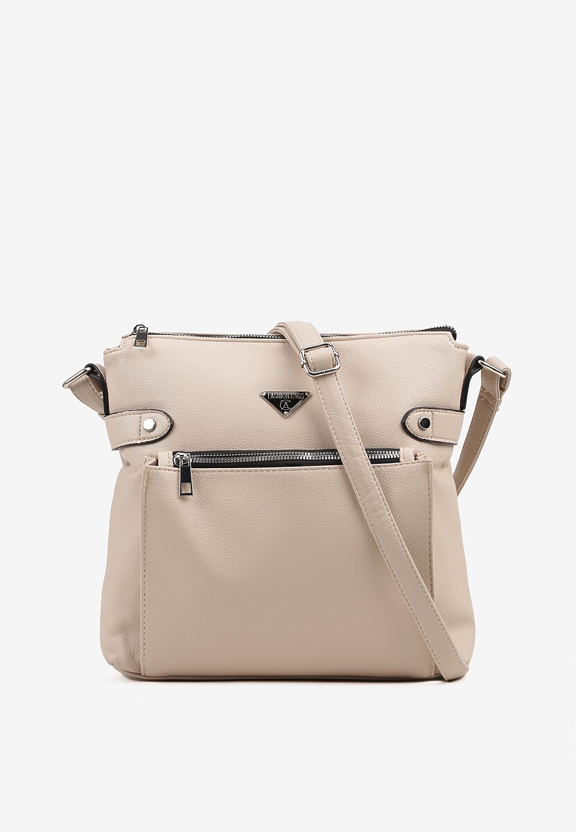 Ciemnobeżowa Torebka z Paskiem w Typie Listonoszki Nanostia