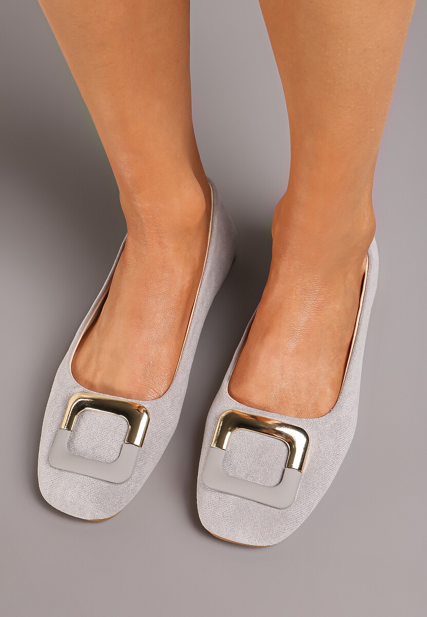 Różowe Casualowe Balerinki na Płaskiej Podeszwie z Metaliczną Aplikacją Chrissti