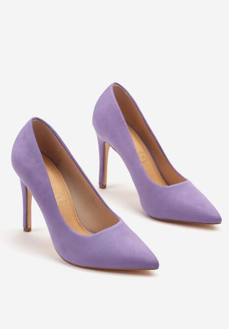 Ciemnofioletowe Szpilki Vices ze Skórzaną Wkładką w Klasycznym Stylu Vennael