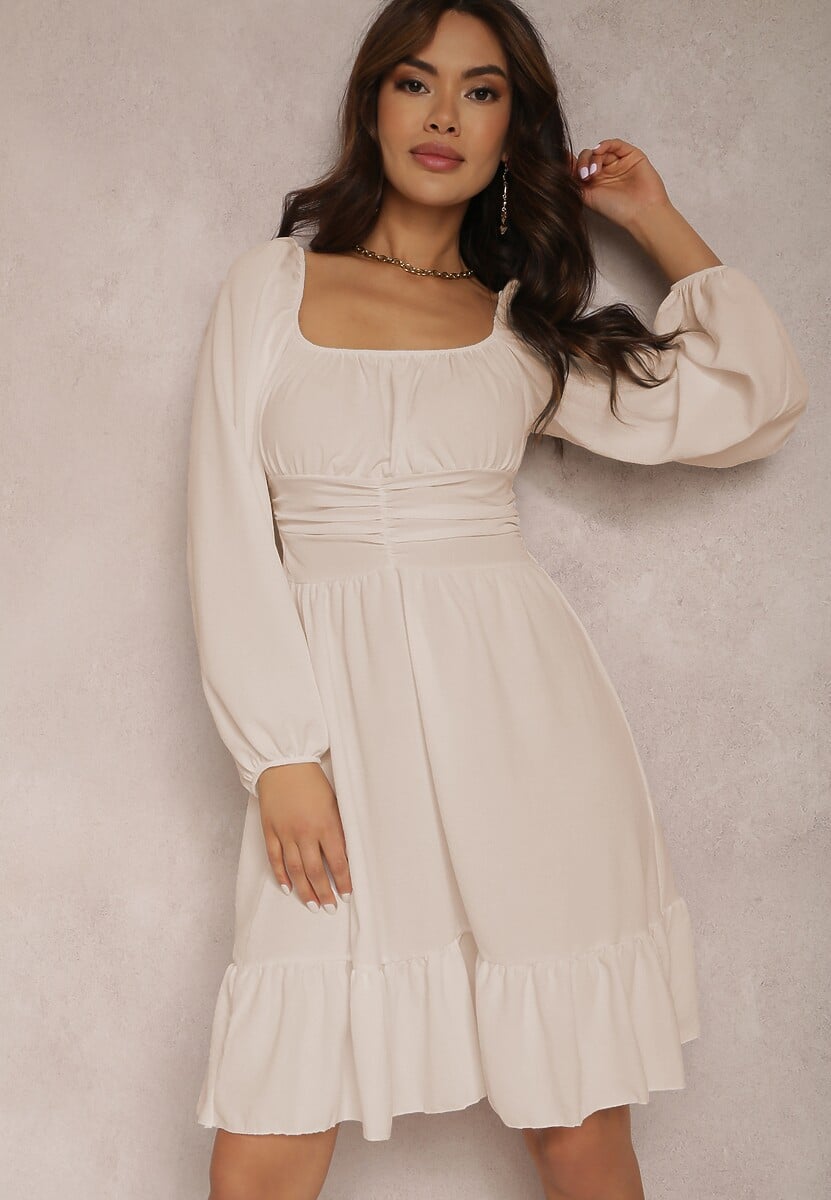 Beżowa Sukienka Megadia