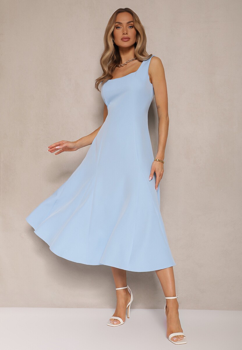 Różowa Rozkloszowana Sukienka w Klasycznym Stylu Deslene