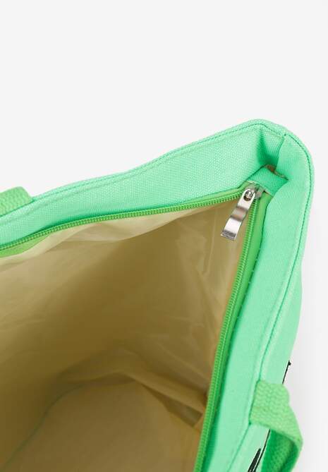 Jasnozielona Torebka Letnia z Napisem z Rączkami Wikazia