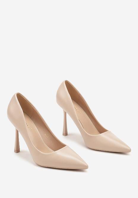 Beżowe Szpilki w Eleganckim Stylu ze Szpiczastym Noskiem Galadi