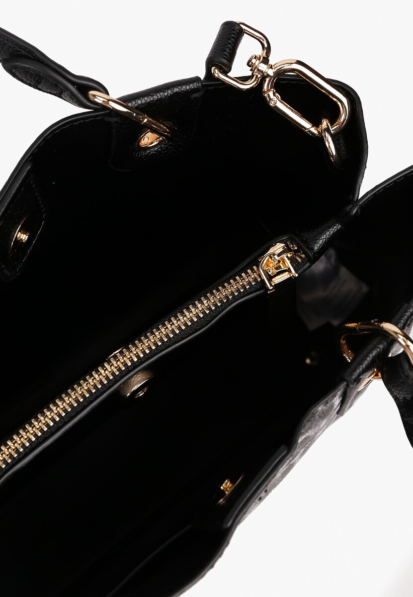 Szara Dwukomorowa Torebka na Ramię w Stylu Tote w Cętki Elsinavia