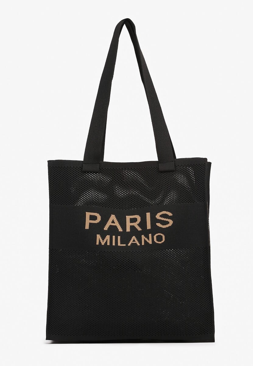 Beżowa Torebka Typu Shopper Zdobiona Tłoczeniami Salicella