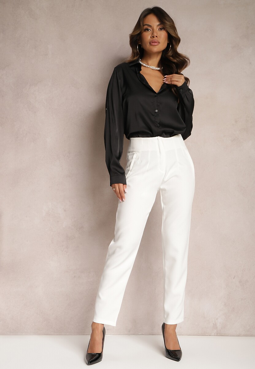 Różowe Spodnie z Prostymi Nogawkami i Imitacją Kieszeni Viarvi