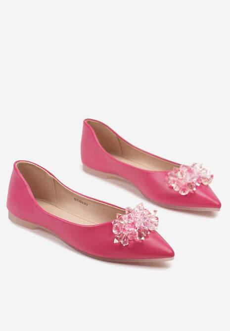 Czerwone Balerinki z Ozdobnymi Kryształkami Vevorisa