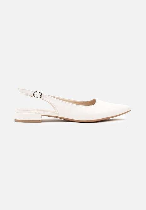 Białe Sandały ze Szpiczastym Noskiem Zapinane na Sprzączkę Radeoriel