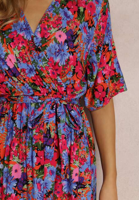 Fuksjowa Sukienka z Wiskozy Lylian