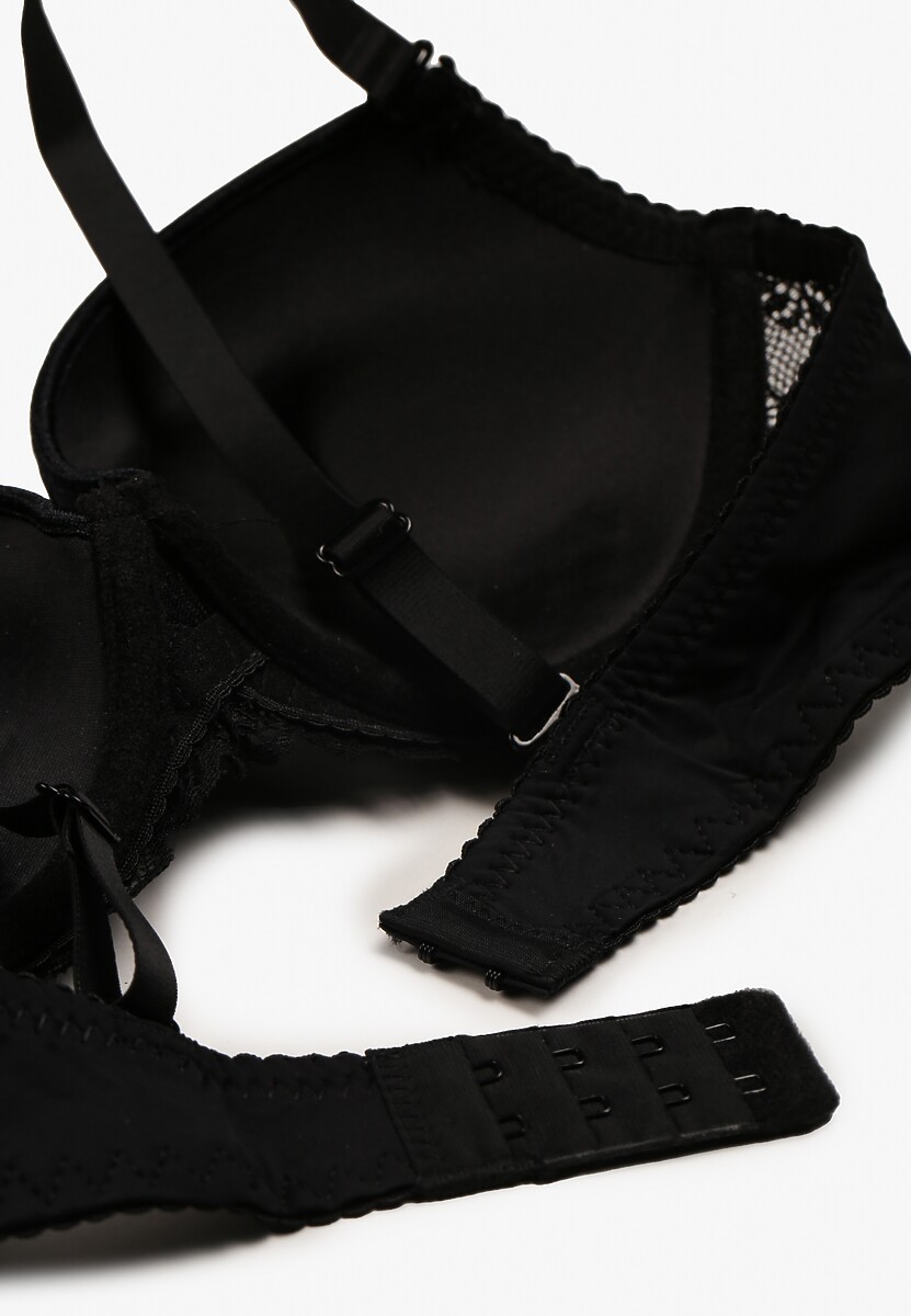 Czarny Koronkowy Biustonosz Push Up Bliffa