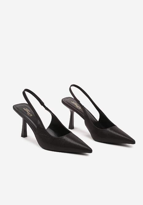 Czarne Szpilki Bez Pięty o Klasycznym Fasonie Arnora