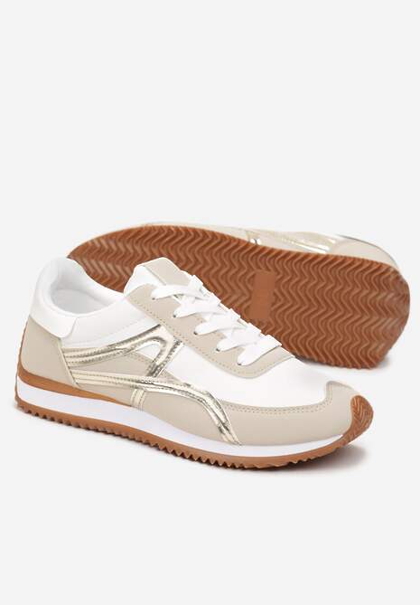 Złote Sneakersy przed Kostkę z Sznurowaniem Virani
