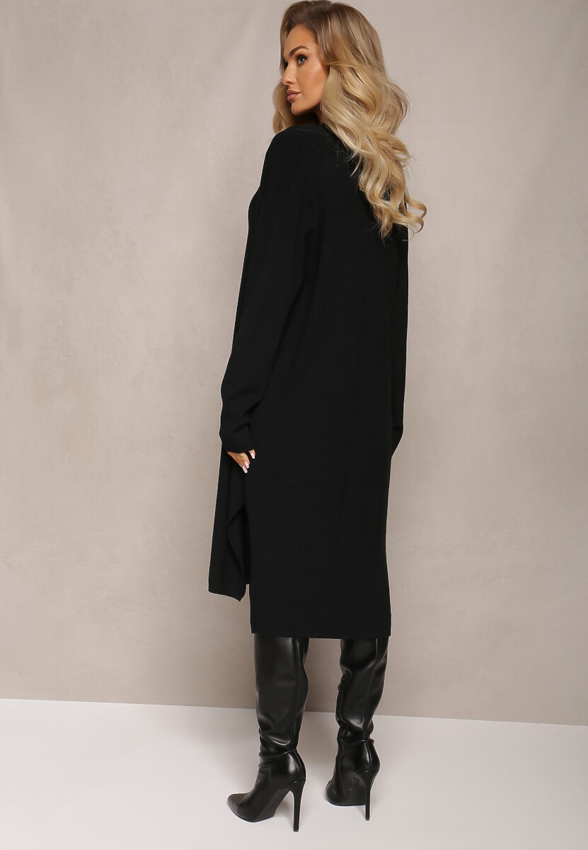 Czarny Komplet 2-częściowy z Sukienką i Kardiganem Elysara