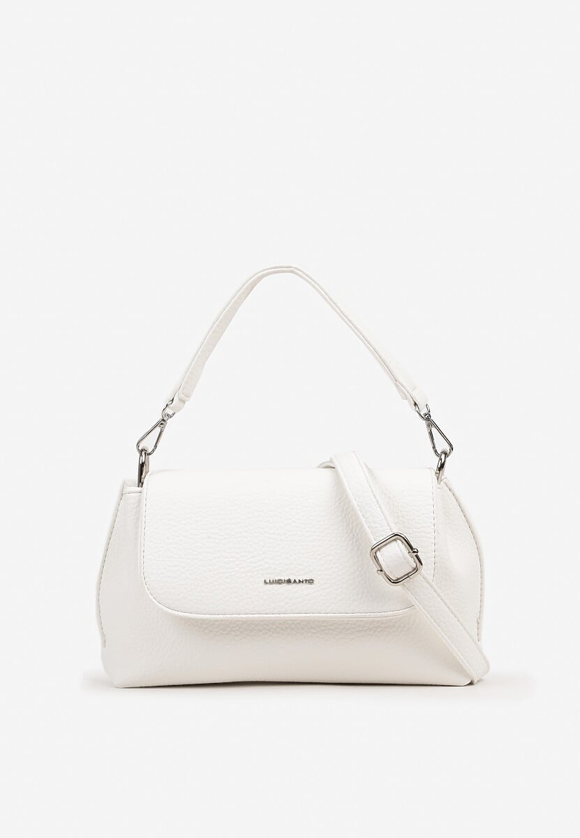 Biała Torebka Listonoszka z Klapą i Regulowanym Paskiem Nilmesse