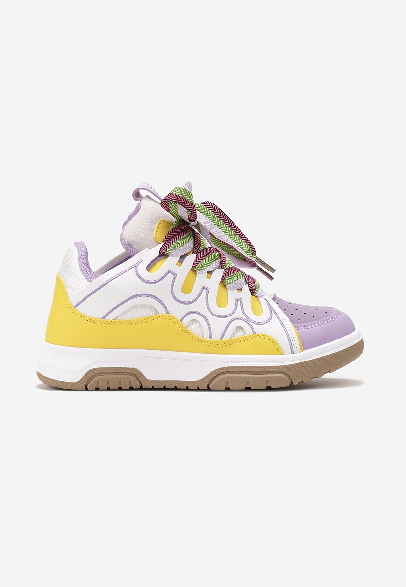 Fioletowe Sneakersy z Szerokimi Sznurówkami Nolita