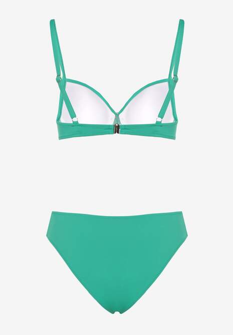 Zielone Bikini Majtki Figi Biustonosz z Trójkątną Aplikacją Natizeria