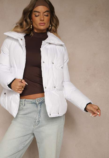 Biała Pikowana Kurtka na Napy Elriona