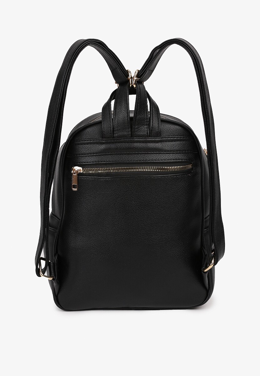 Czarny Plecak z Ozdobnym Pikowaniem na Szelkach Verrilla