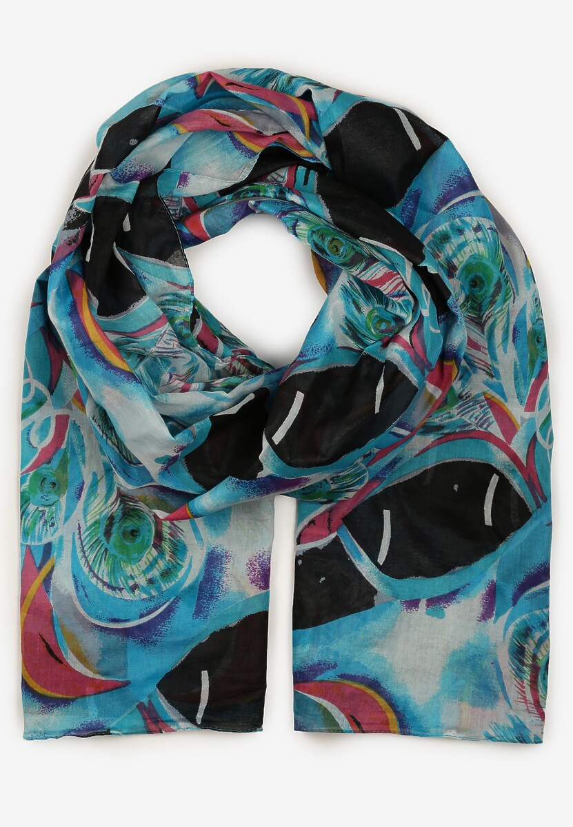 Pomarańczowy Bawełniany Klasyczny Szalik Apaszka z Abstrakcyjnym Wzorem Nihilisa