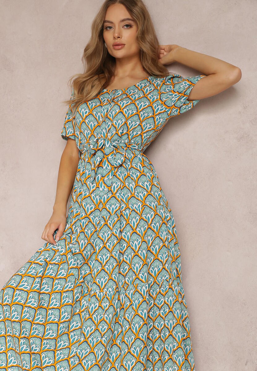 Miętowa Sukienka Amarhotis