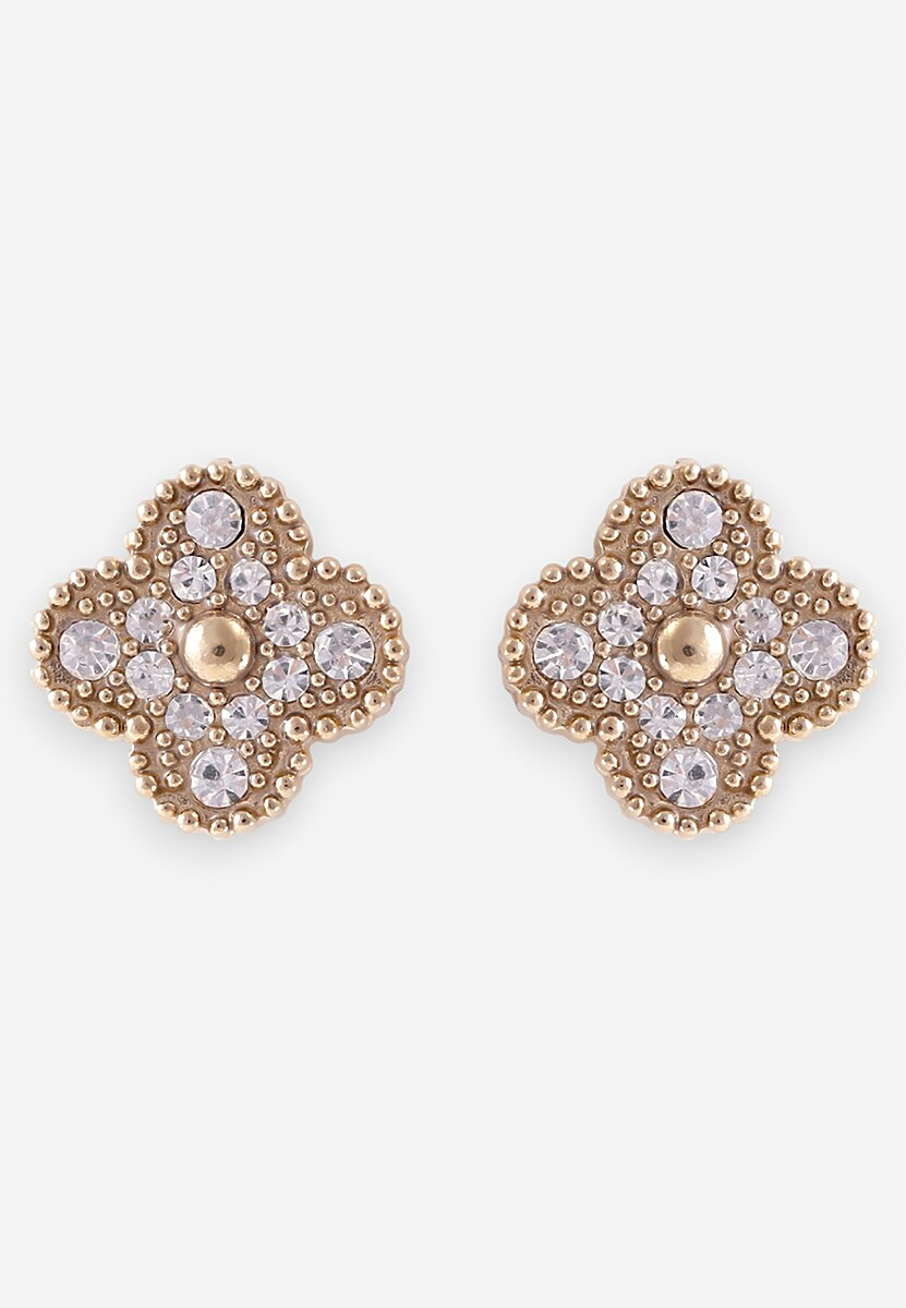 Złote Kolczyki w Kształcie Kwiatków z Cyrkoniami Finavera