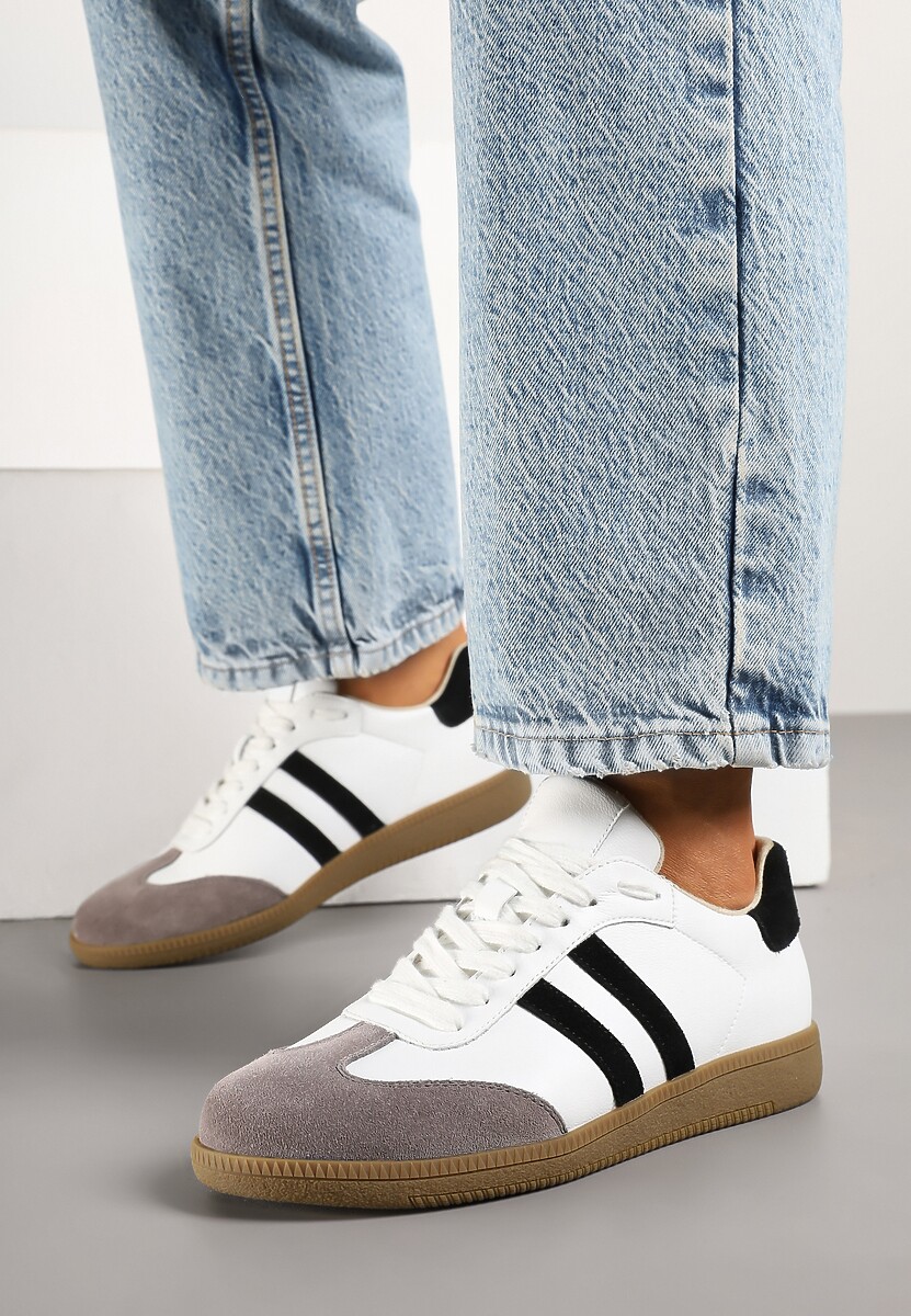 Białe Skórzane Sneakersy Tenisówki Velauri