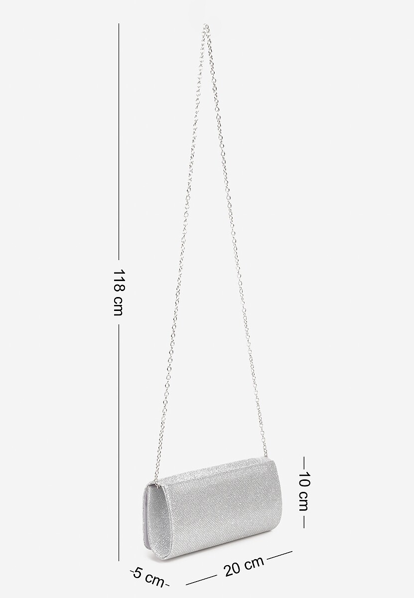 Srebrna Torebka Ozdobiona Metaliczną Nicią Lidisse