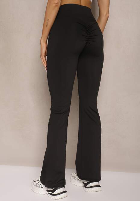 Czarne Legginsy Dzwony High Waist Orruvana